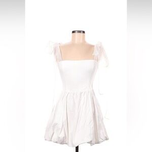 REFORMATION Enza Tie-Shoulder Minidress in White